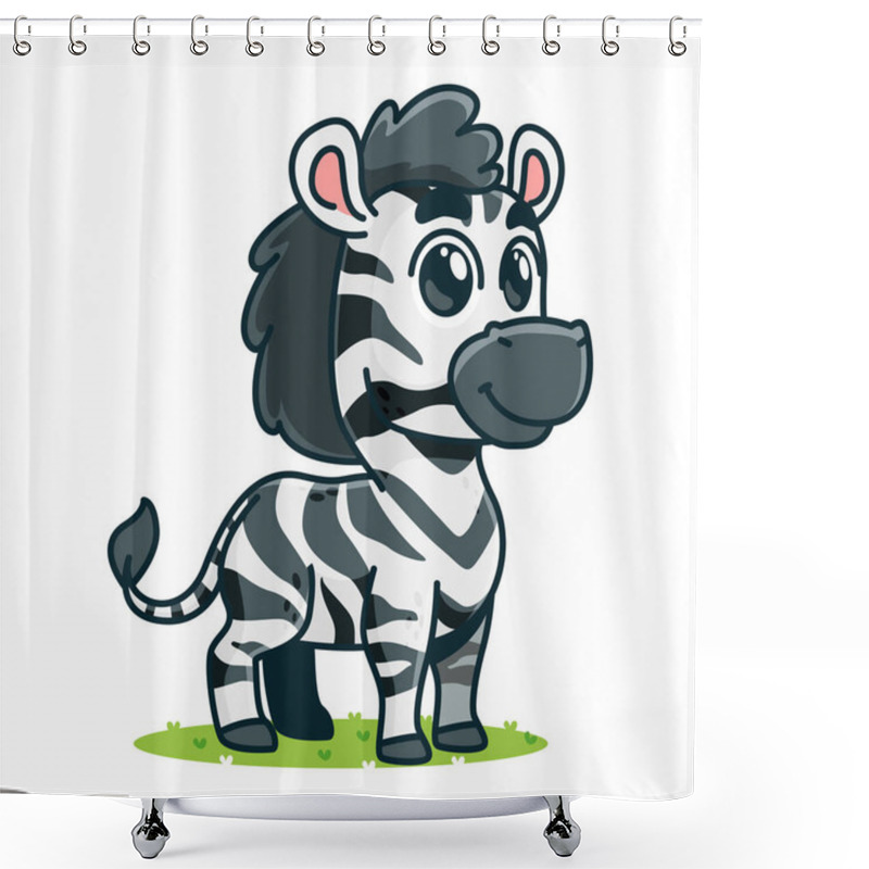 Personality  Cute Zebra Cartoon, Animal Alphabet Cute Cartoon Shower Curtains