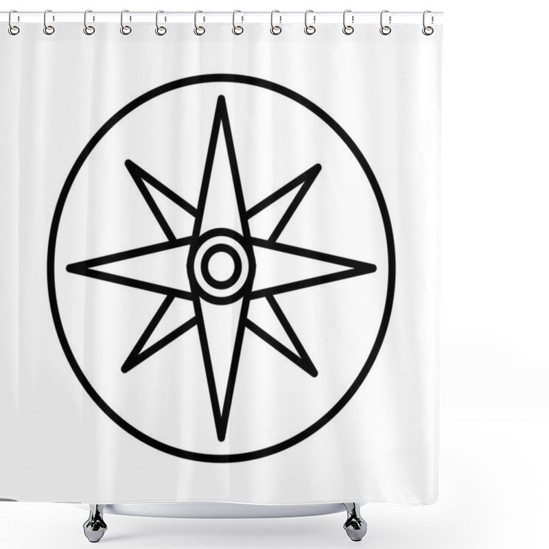 Personality  Compass Guide Line Style Icon Shower Curtains