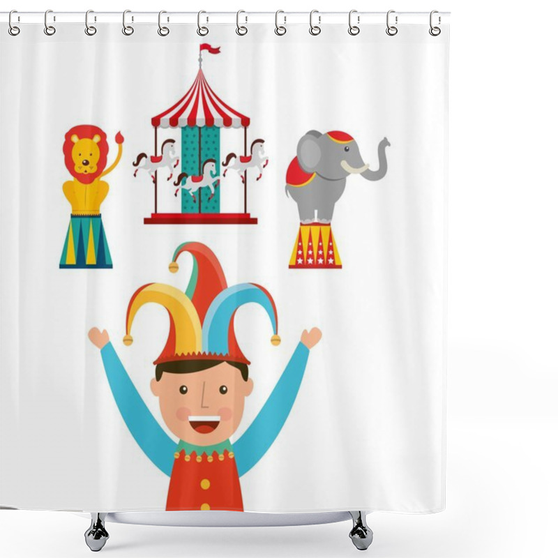 Personality  Circus Entertainment Design  Shower Curtains