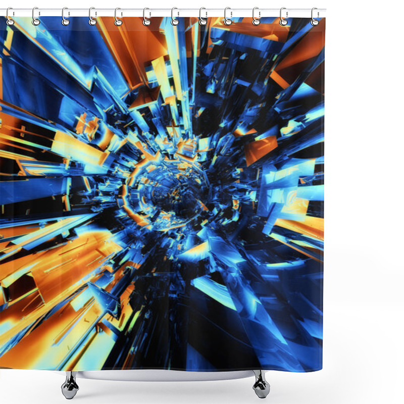 Personality  3d Abstract Futuristic Background Shower Curtains