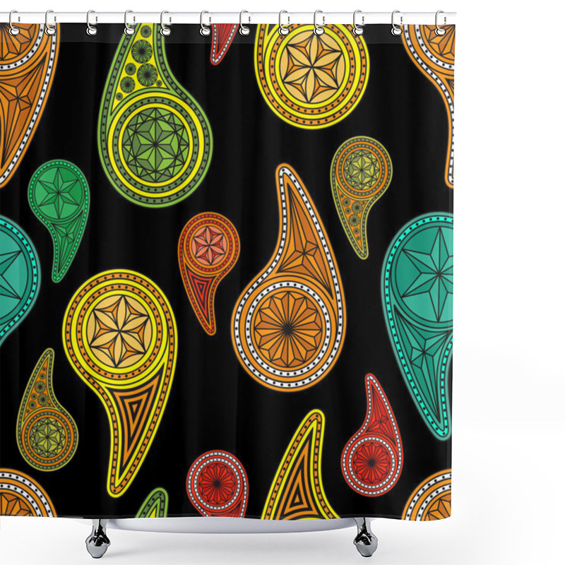 Personality  Seamless Pattern Based On Traditional Asian Elements Paisley Shower Curtains