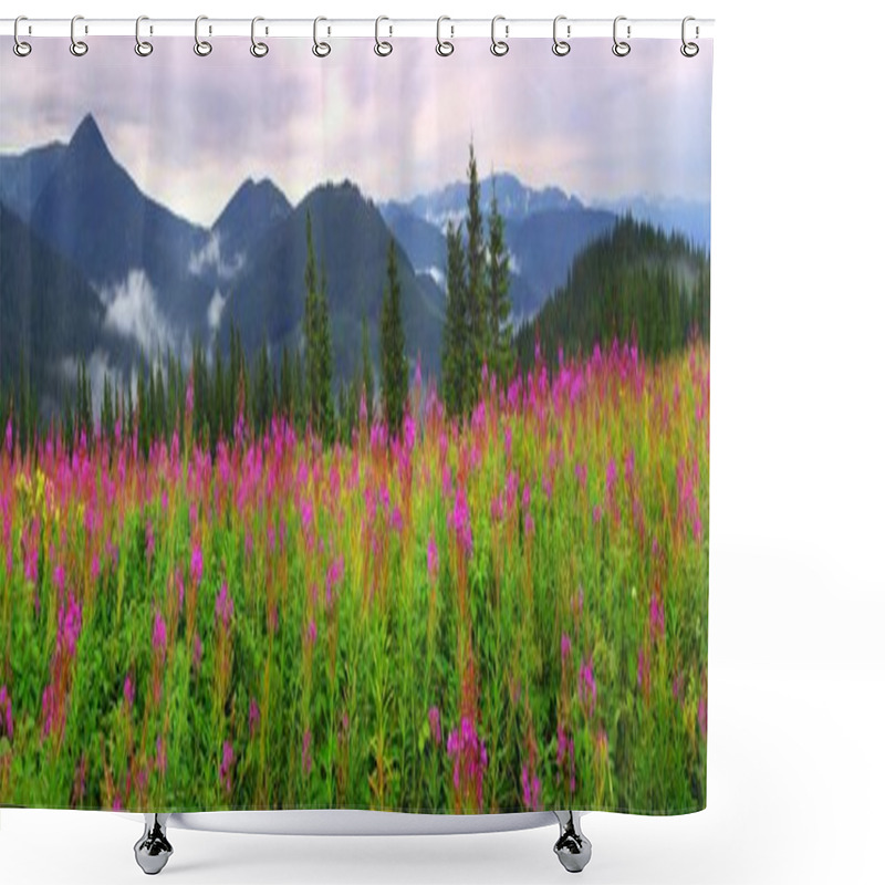 Personality  Blooming Flowers Willow-herb After Rain Shower Curtains