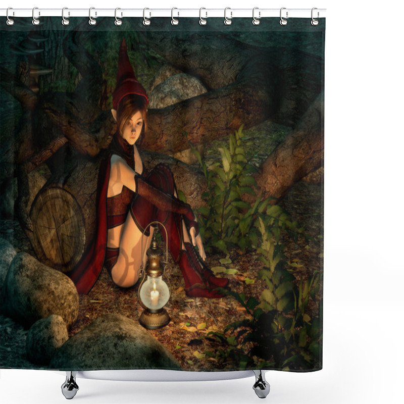 Personality  At Night In The Fairy Forest, 3d CG Shower Curtains