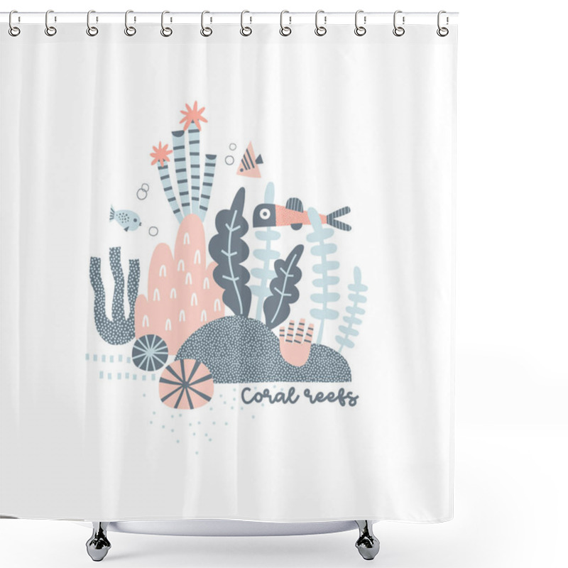 Personality  Marine Life Seabed Vector Illustration Shower Curtains