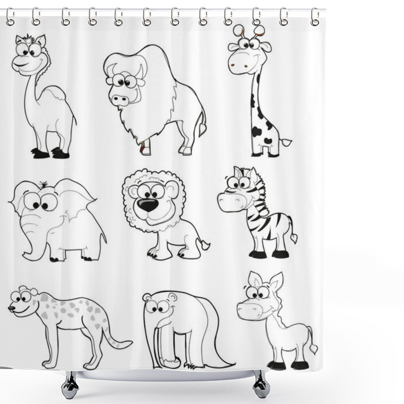 Personality  Cartoon Animals Shower Curtains