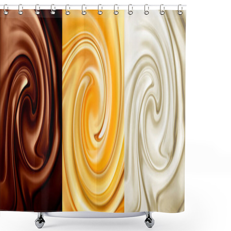 Personality  Collage Of Three Backgrounds Shower Curtains