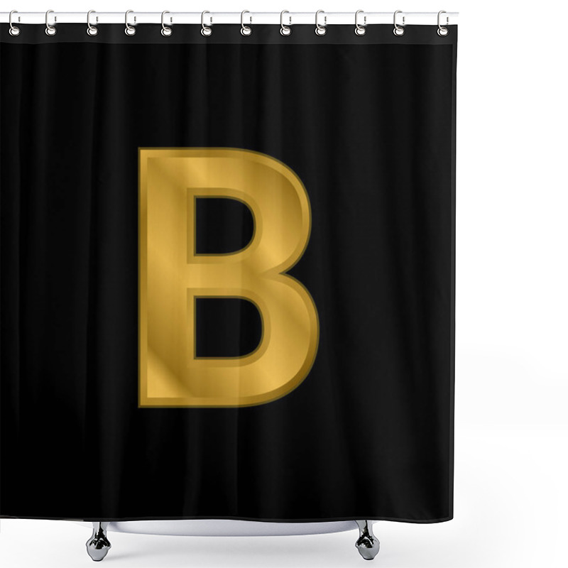 Personality  Bold Gold Plated Metalic Icon Or Logo Vector Shower Curtains