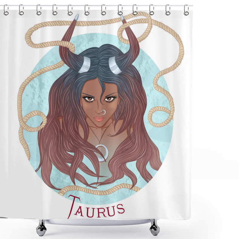 Personality  Astrological Sign Of Taurus As A Beautiful African American Girl Shower Curtains