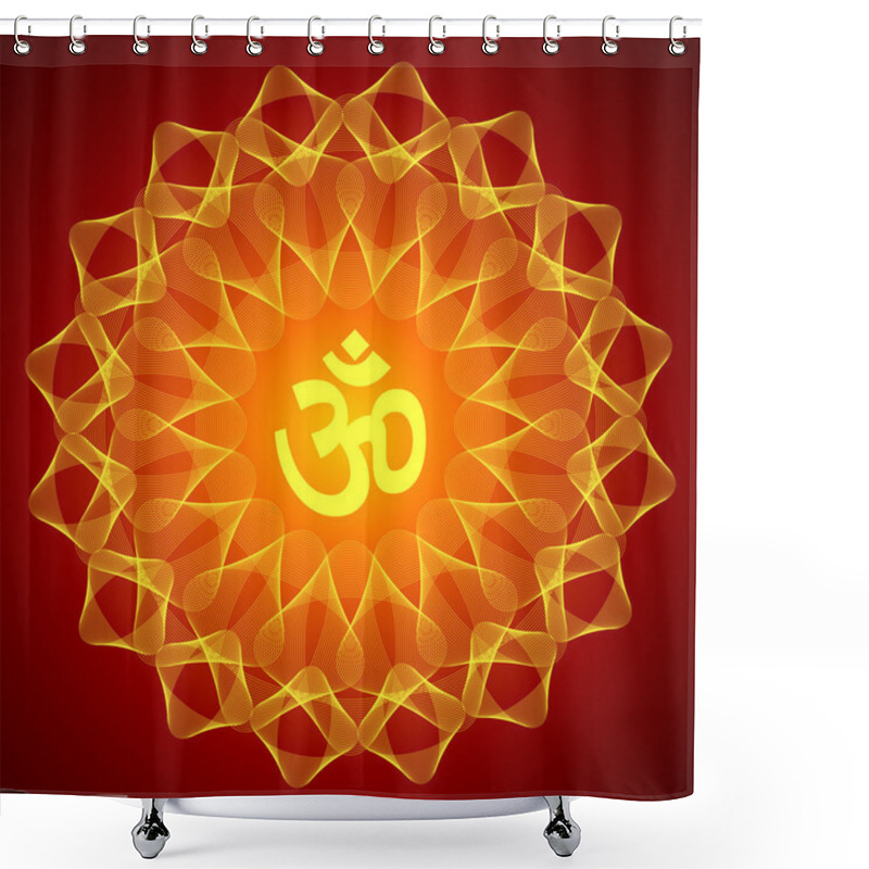 Personality  Spiritual Om On Mandala Background Shower Curtains