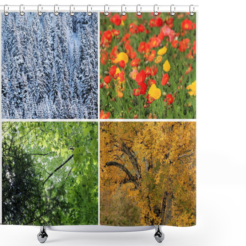 Personality  Four Seasons Collage Shower Curtains