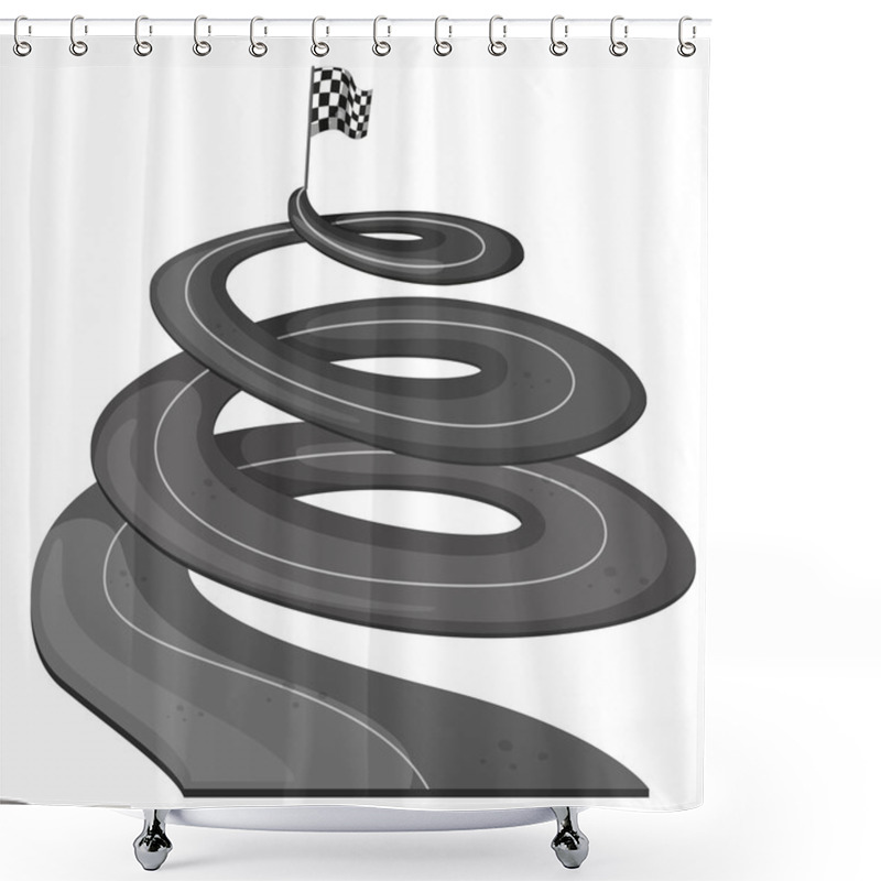 Personality  A Long Road With A Banner At The End Shower Curtains