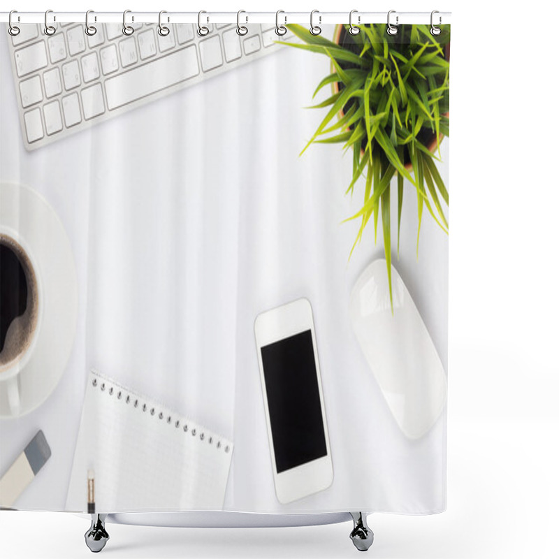 Personality  Office Desk Table With Computer Shower Curtains