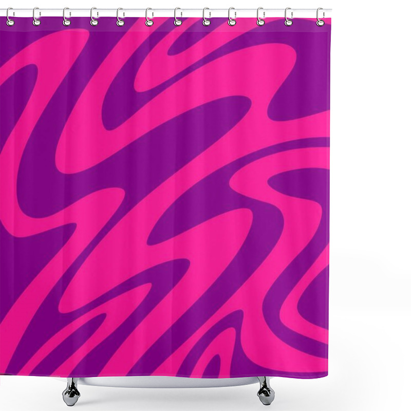 Personality  Minimalist Background With Cute Wavy Lines Pattern Shower Curtains