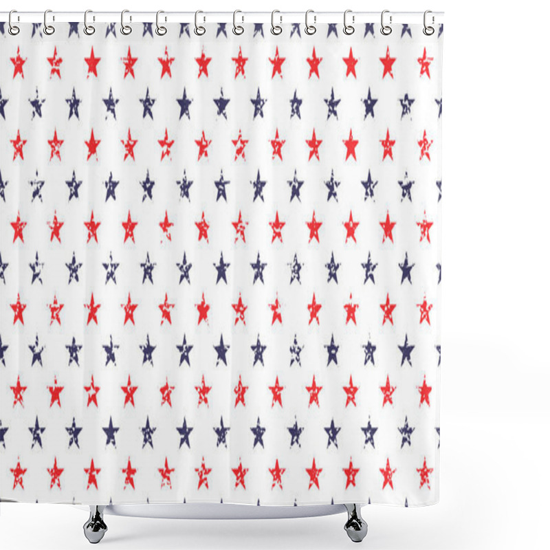 Personality  USA Holiday 4th Of July, American President Day, Memorial Day Abstract Vector Seamless Pattern . Shower Curtains