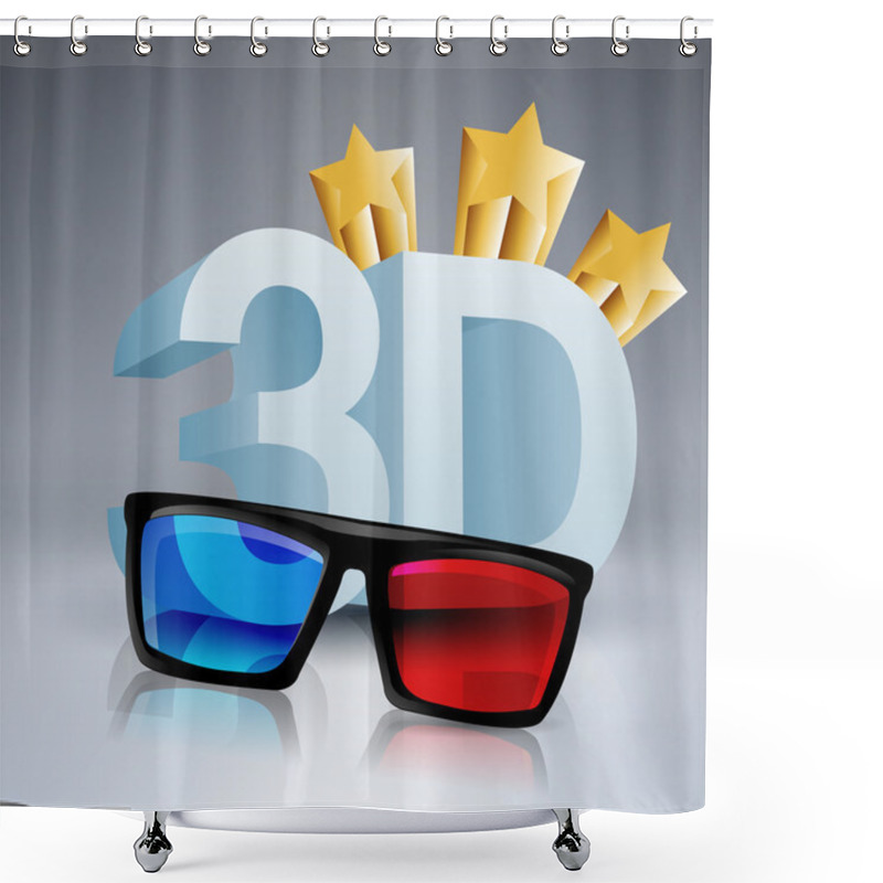 Personality  Vector Illustration Of 3D Word Written With 3D Glasses. Shower Curtains