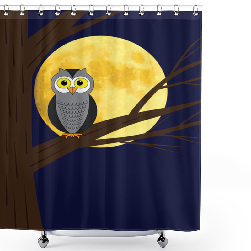 Personality  Owl Sitting On A Branch Of Tree Shower Curtains