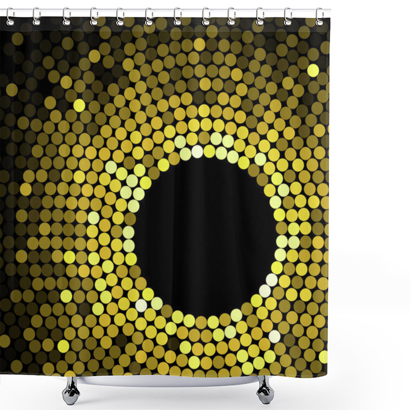 Personality  Geometric Pattern Of Gold Circles Or Dots Shower Curtains