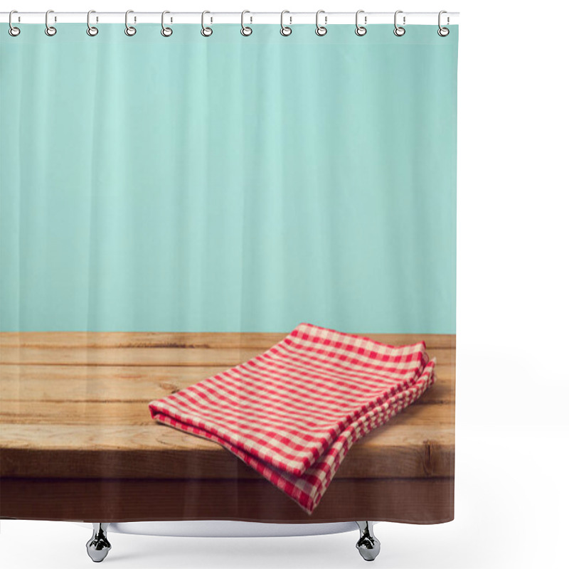 Personality   Table And Red Checked Tablecloth Shower Curtains