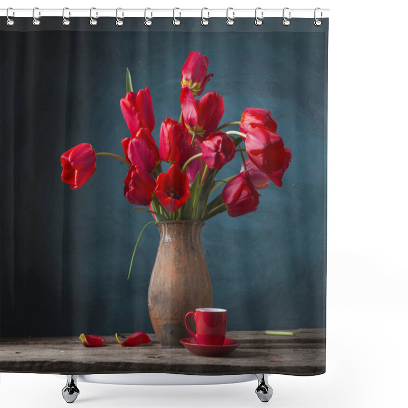 Personality  Still Life With Yellow Tulips Shower Curtains