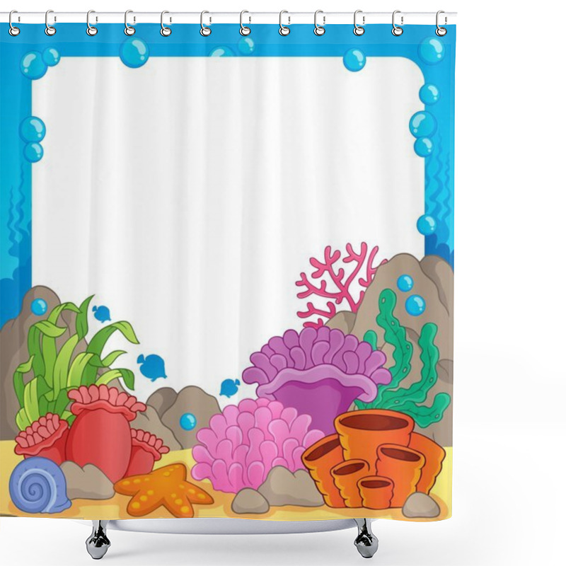 Personality  Coral Reef Theme Frame 1 Shower Curtains