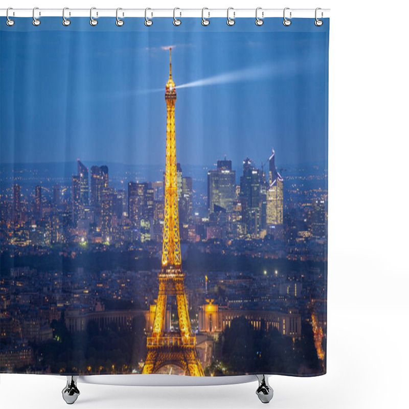 Personality  PARIS, FRANCE - MAY 6, 2018: Aerial View Of Eiffel Tower And Par Shower Curtains