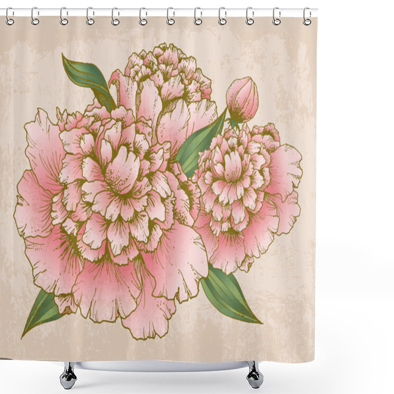 Personality  Peony Flowers Shower Curtains