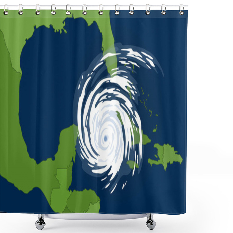 Personality  Tropical Cyclone In The Gulf Of Mexican. Huge Hurricane, View From Space. Shower Curtains