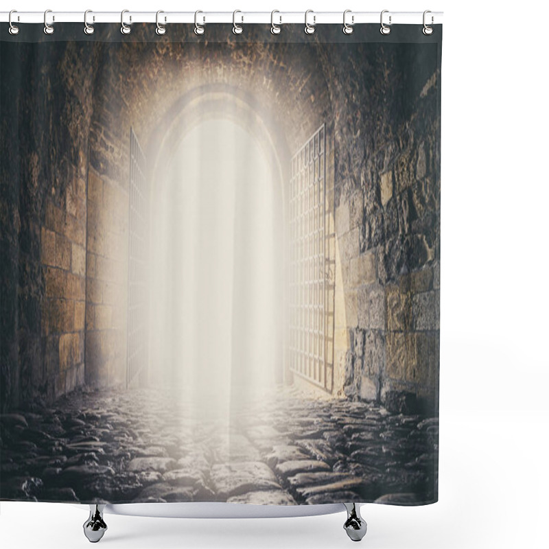 Personality  Door To Heaven. Light At End Of The Tunnel. Hope Metaphor. Shower Curtains