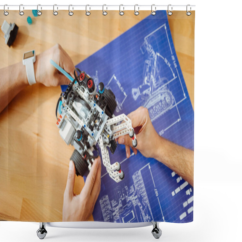 Personality  Professional Engineers Holding Robot Shower Curtains