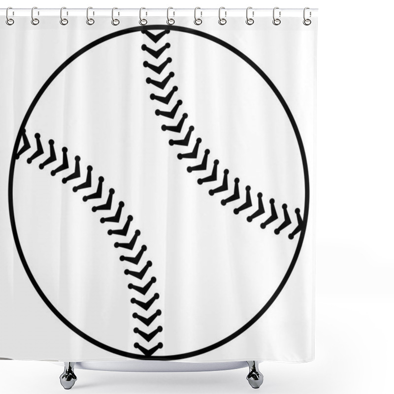 Personality  Baseball Balloon Isolated Icon Shower Curtains