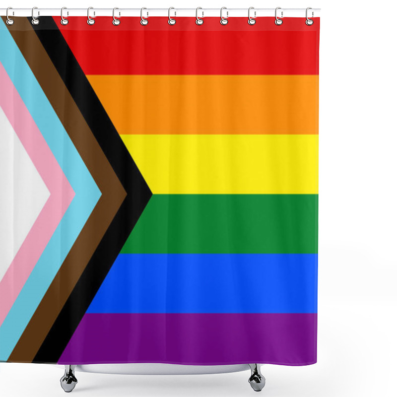 Personality  New Pride Flag LGBTQ. Vector Illustartion. Shower Curtains