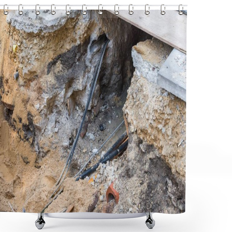 Personality  Road Works In A Pedestrian Zone, Germany Shower Curtains