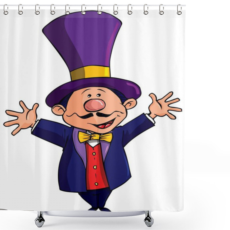 Personality  Cartoon Circus Ringmasterwith A Top Hat Shower Curtains