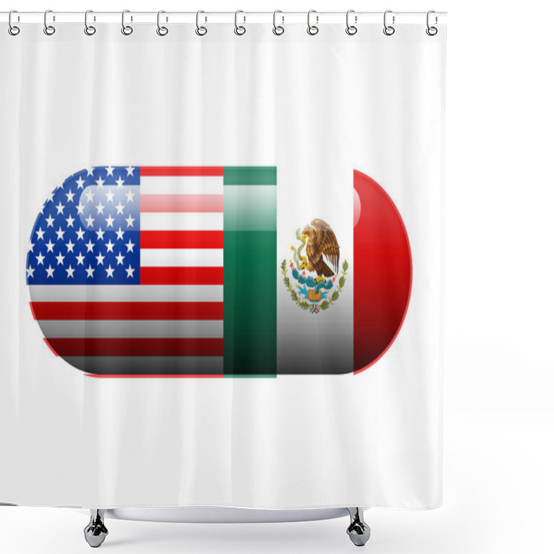 Personality  American And Mexican Pill Shower Curtains