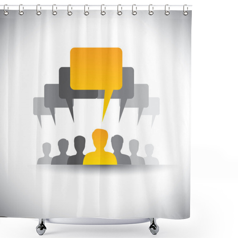 Personality  Abstract Icons Of Company Staff Or Employee Meeting - Vector Gr Shower Curtains