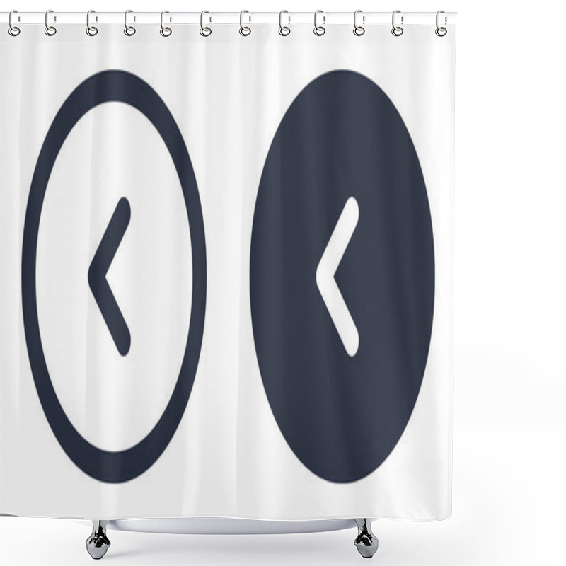 Personality  Chevron Left In Circle Simple Icons Set Designed In Filled, Outline, Line And Stroke Style Shower Curtains