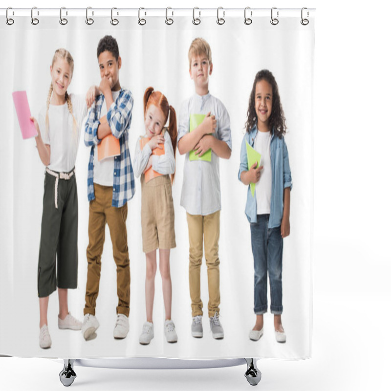 Personality  Multiethnic Children With Textbooks Shower Curtains