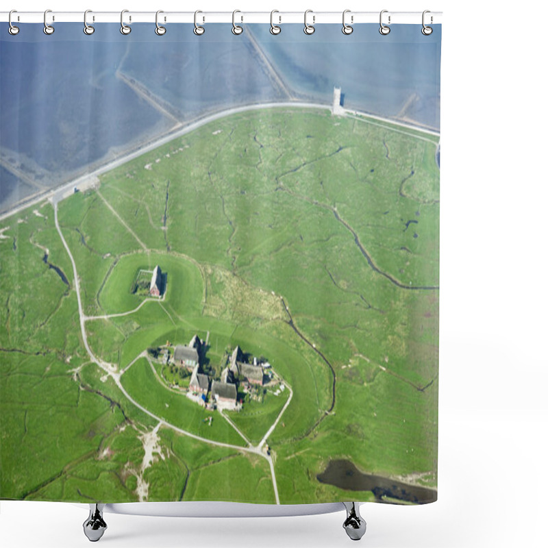 Personality  Aerial View From The Schleswig-Holstein Wadden Sea National Park Shower Curtains