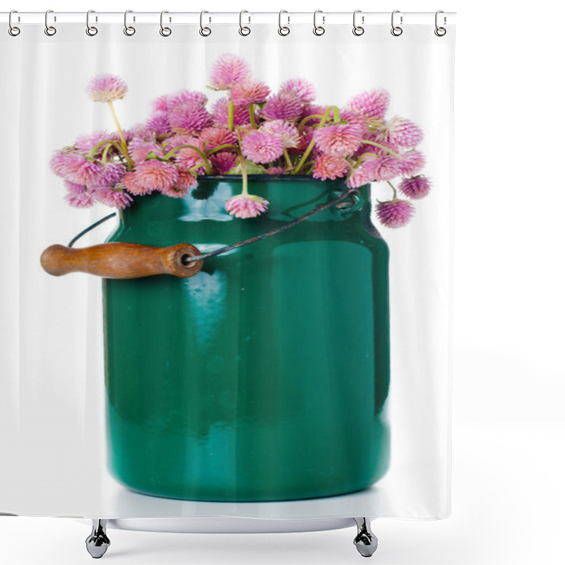 Personality  Milk Can And A Bouquet  Shower Curtains