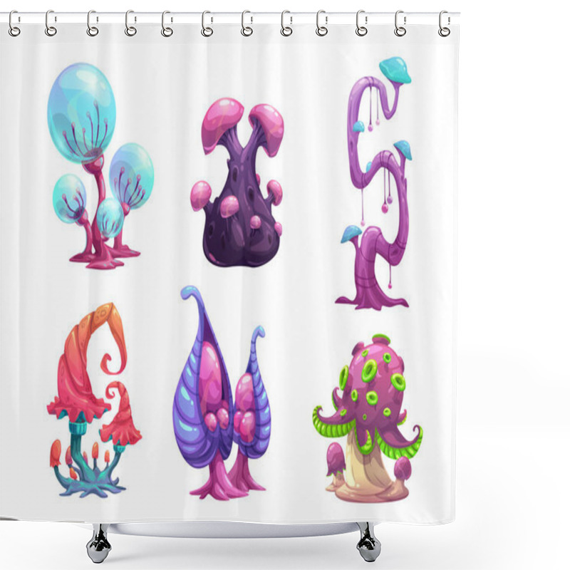 Personality  Beautiful Fantasy Mushrooms Set. Shower Curtains