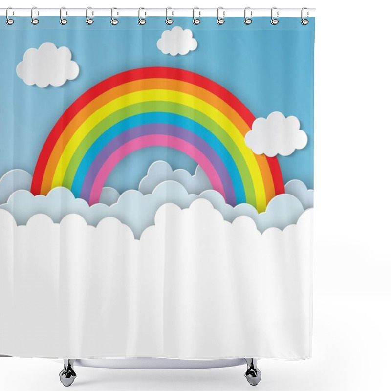 Personality  Cloud And Rainbow Shower Curtains