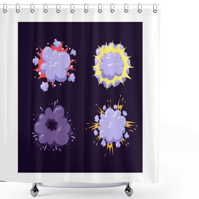 Personality  Boom Explosion Vector Illustration. Shower Curtains