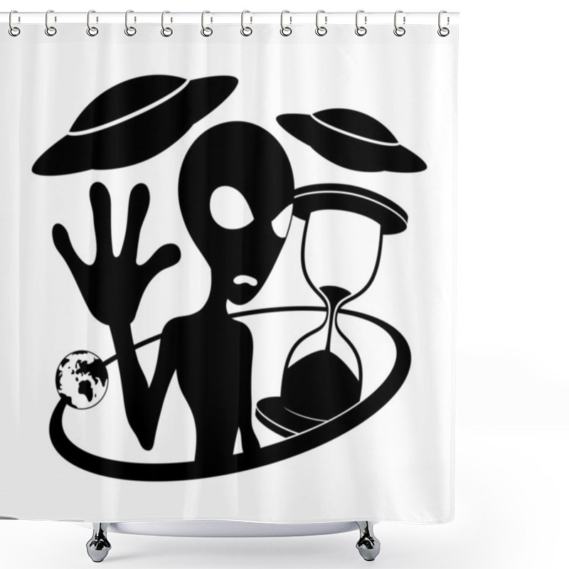 Personality  Vector Sign. Extraterrestrial. Shower Curtains