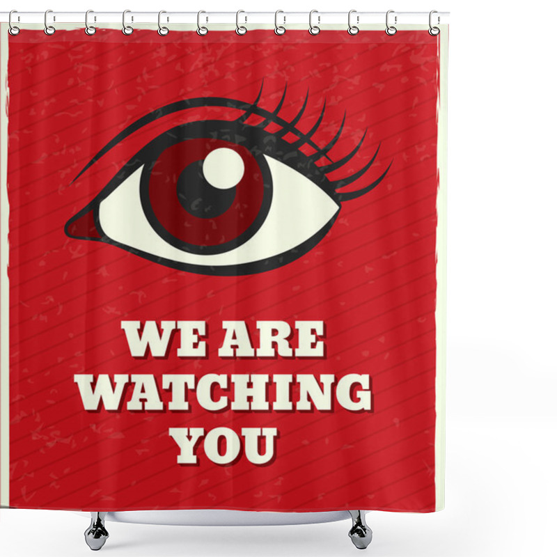 Personality  Looking Eye Poster Shower Curtains