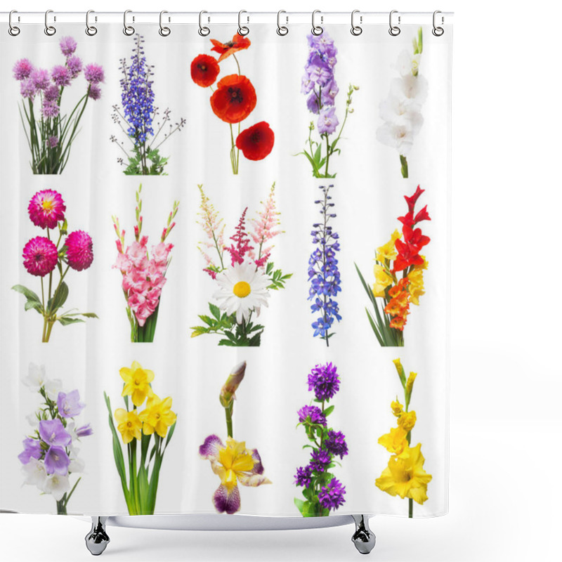 Personality  Collection Beautiful Flowers Assorted Delphinium, Gladiolus, Lil Shower Curtains