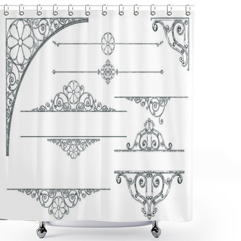 Personality  Retro Design Elements Shower Curtains