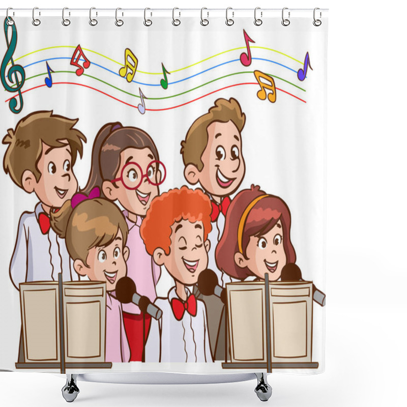 Personality  Children Singing And Dancing Shower Curtains