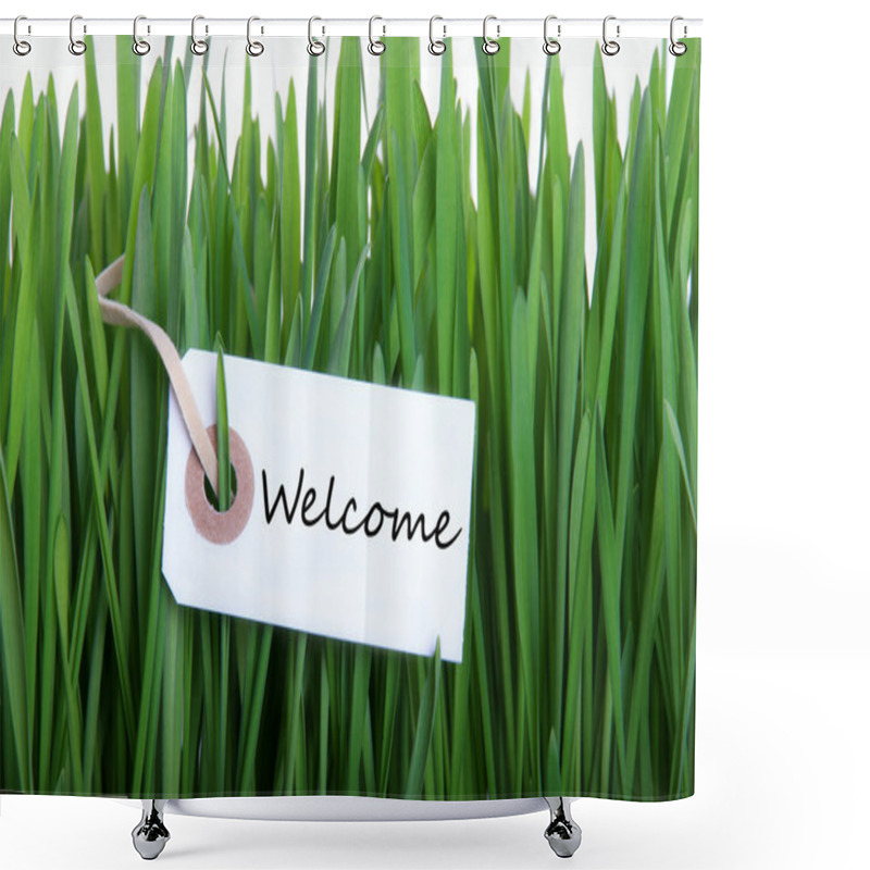 Personality  Label In The Gras With Welcome Shower Curtains