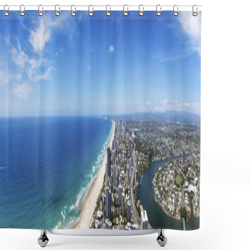 Personality  Panoramic View Of Broadbeach On Gold Coast Shower Curtains