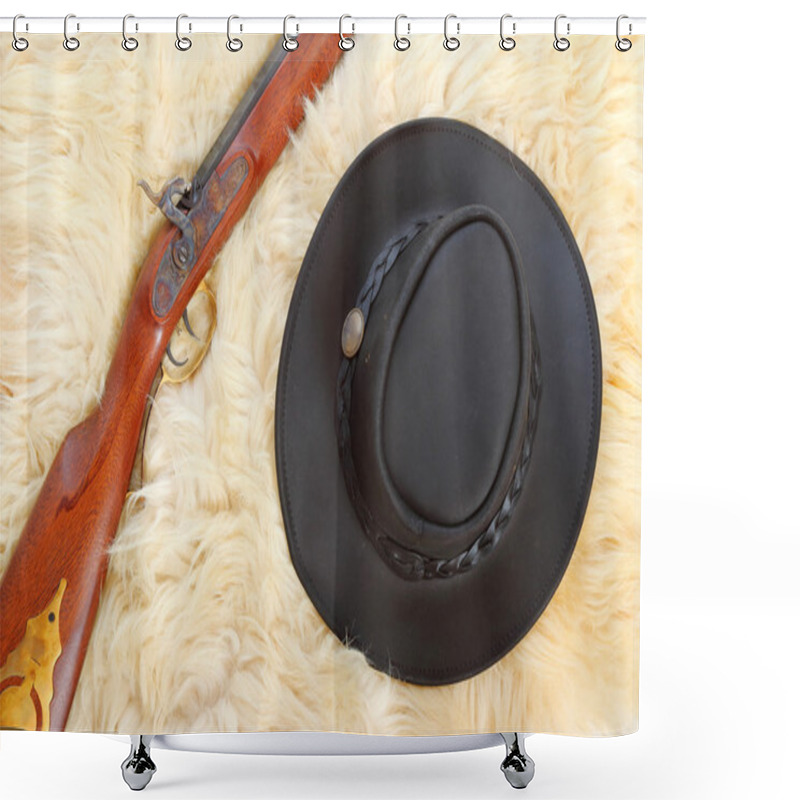 Personality  Cowboy Hat And Hunting Gun Shower Curtains